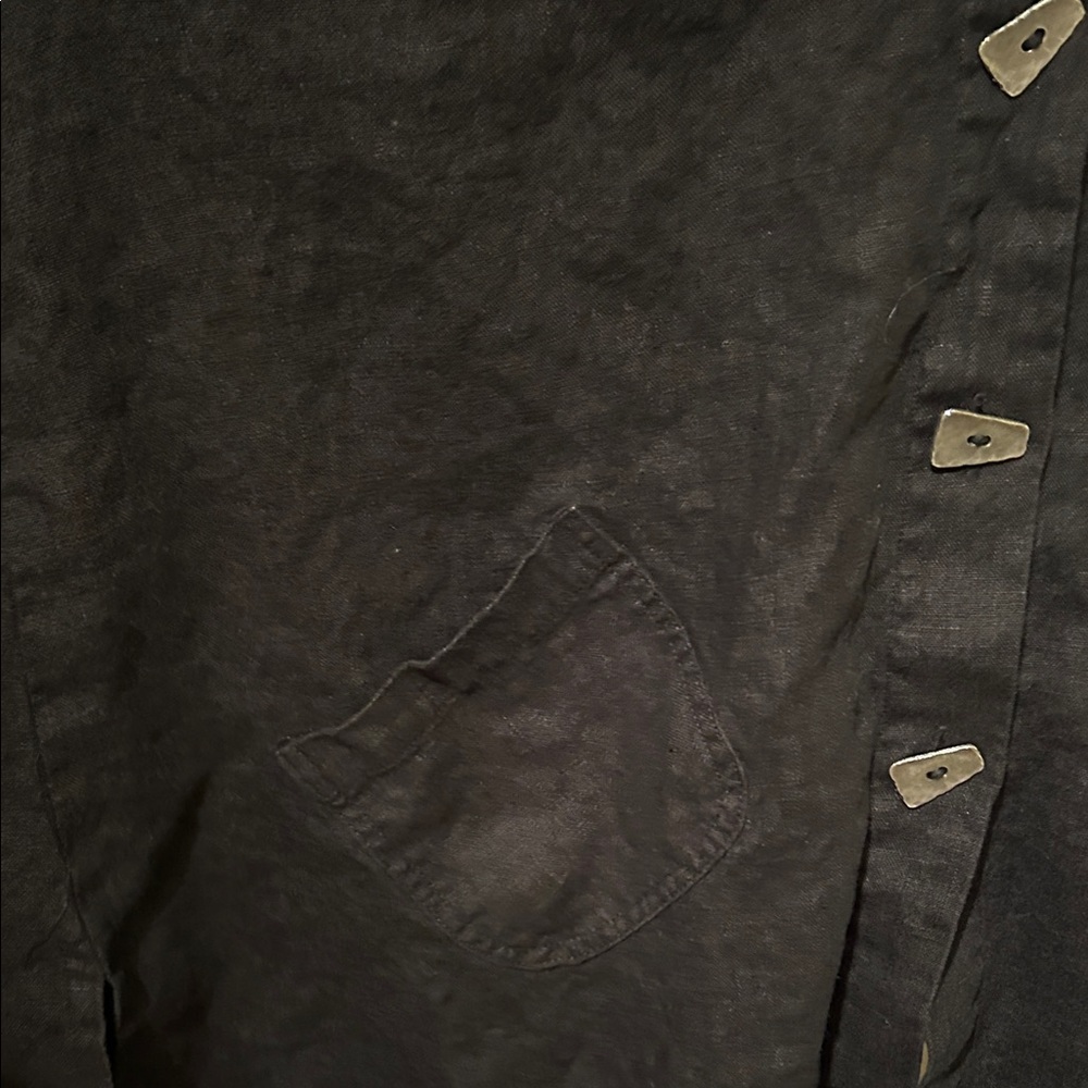 J. Jill Black LINEN Blazer with Unique Button Design - Picture 5 of 6